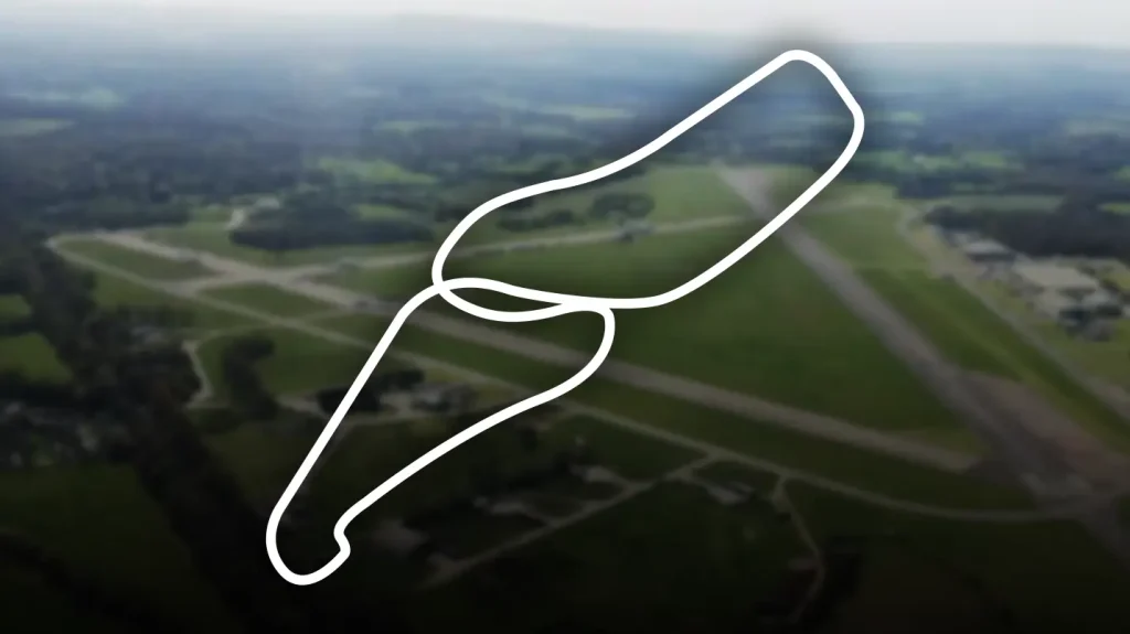 Dunsfold Park Track Layout with a background satellite image of the location